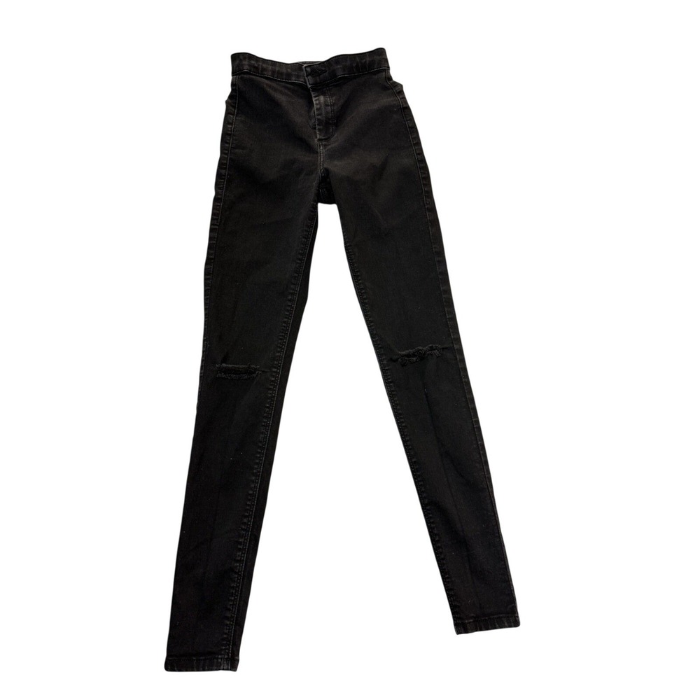 Topshop ‎ Women's Jeans Joni Black Ripped Knee Skinny Jeans Size 26
